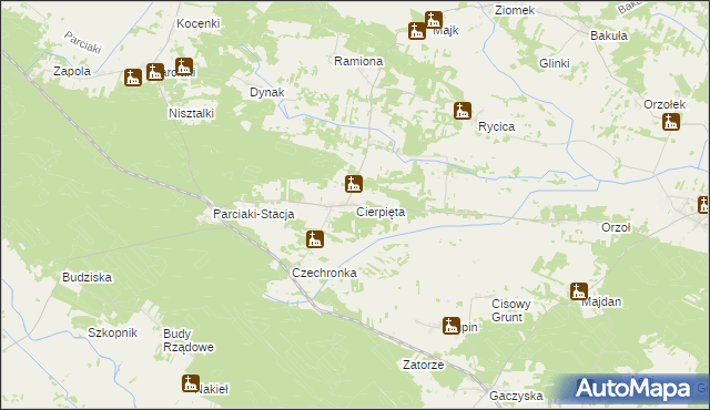 mapa Cierpięta gmina Baranowo, Cierpięta gmina Baranowo na mapie Targeo
