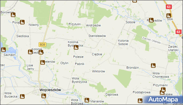 mapa Ciężkie, Ciężkie na mapie Targeo
