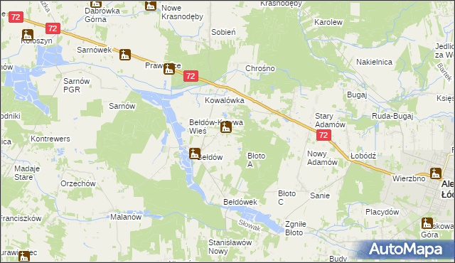 mapa Ciężków gmina Aleksandrów Łódzki, Ciężków gmina Aleksandrów Łódzki na mapie Targeo