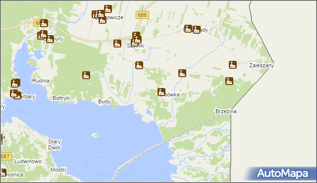mapa Cisówka gmina Michałowo, Cisówka gmina Michałowo na mapie Targeo