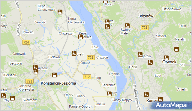 mapa Ciszyca gmina Konstancin-Jeziorna, Ciszyca gmina Konstancin-Jeziorna na mapie Targeo
