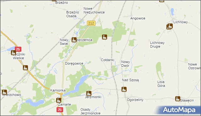 mapa Cołdanki, Cołdanki na mapie Targeo