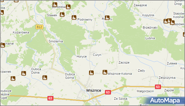 mapa Curyn, Curyn na mapie Targeo