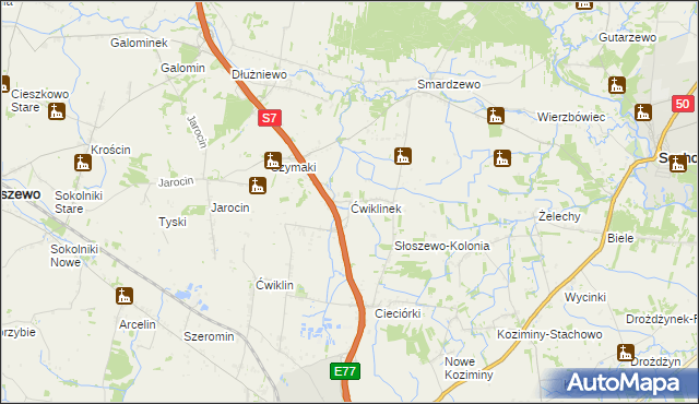 mapa Ćwiklinek, Ćwiklinek na mapie Targeo