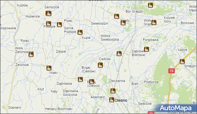 mapa Ćwików, Ćwików na mapie Targeo