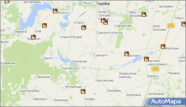 mapa Czamanin, Czamanin na mapie Targeo