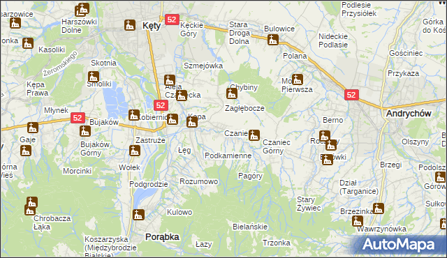 mapa Czaniec, Czaniec na mapie Targeo