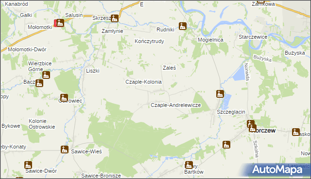 mapa Czaple Górne, Czaple Górne na mapie Targeo