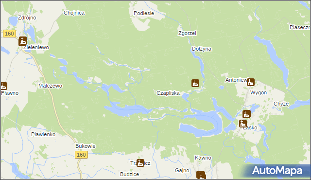mapa Czapliska, Czapliska na mapie Targeo