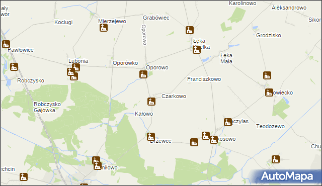 mapa Czarkowo gmina Poniec, Czarkowo gmina Poniec na mapie Targeo