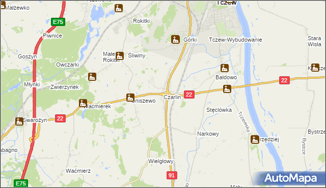 mapa Czarlin, Czarlin na mapie Targeo
