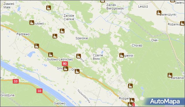 mapa Czarne Błoto, Czarne Błoto na mapie Targeo