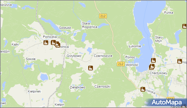 mapa Czarnoszyce, Czarnoszyce na mapie Targeo