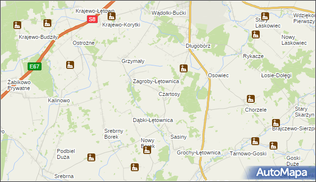 mapa Czartosy, Czartosy na mapie Targeo