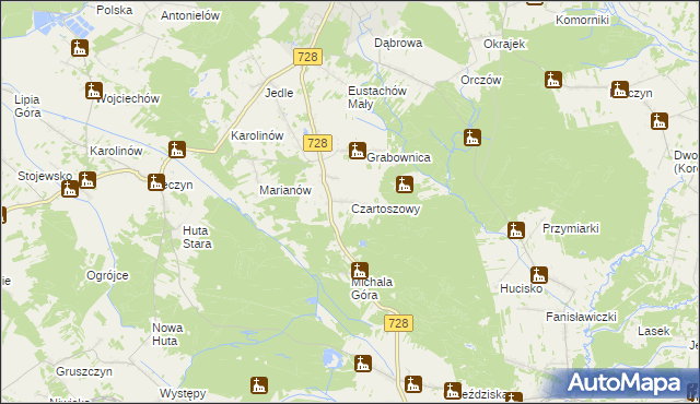 mapa Czartoszowy, Czartoszowy na mapie Targeo
