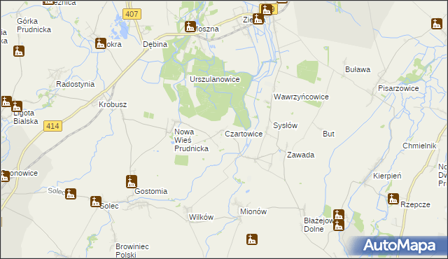 mapa Czartowice, Czartowice na mapie Targeo
