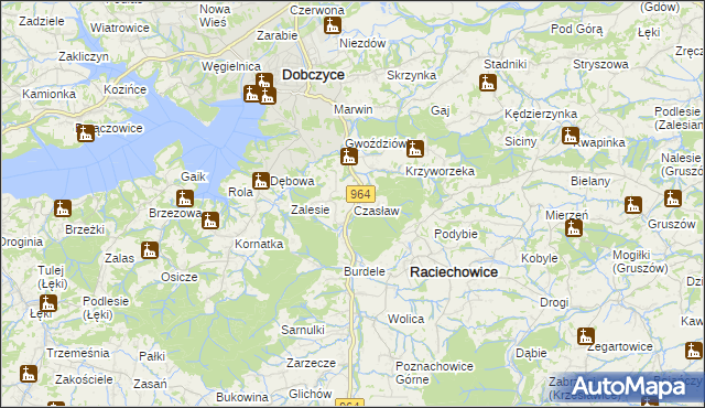 mapa Czasław gmina Raciechowice, Czasław gmina Raciechowice na mapie Targeo