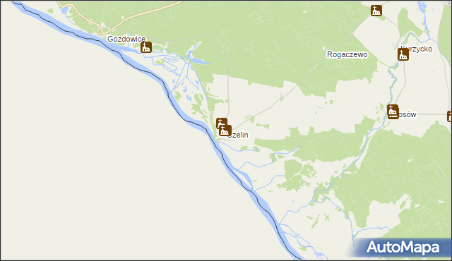mapa Czelin, Czelin na mapie Targeo