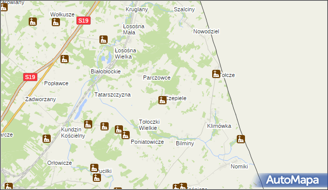 mapa Czepiele, Czepiele na mapie Targeo