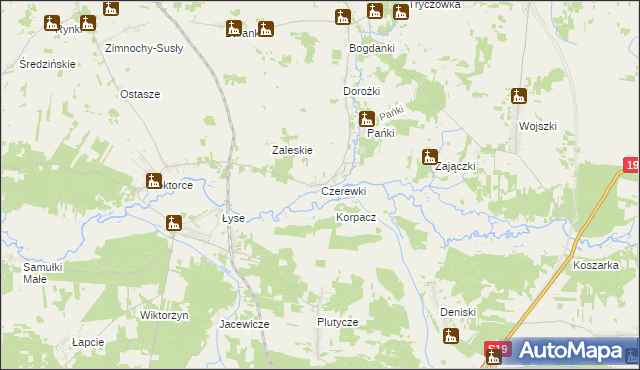 mapa Czerewki, Czerewki na mapie Targeo