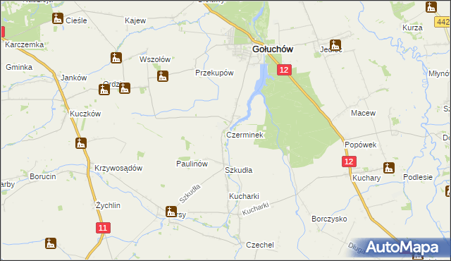 mapa Czerminek, Czerminek na mapie Targeo