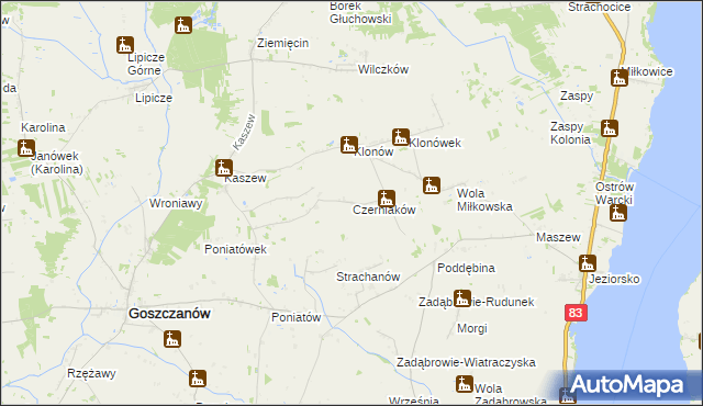 mapa Czerniaków, Czerniaków na mapie Targeo