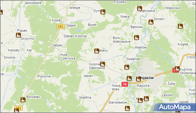 mapa Czernice gmina Osjaków, Czernice gmina Osjaków na mapie Targeo