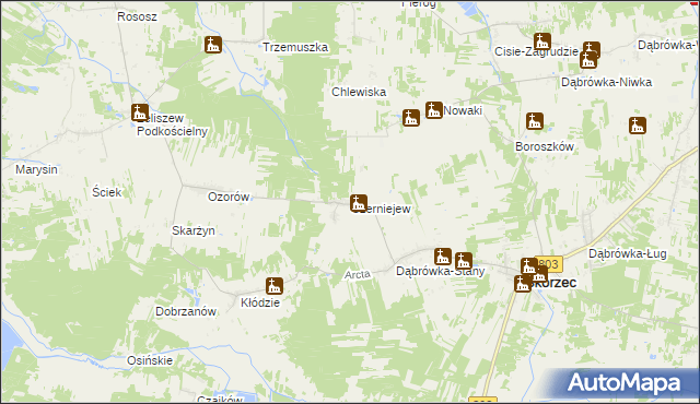 mapa Czerniejew, Czerniejew na mapie Targeo