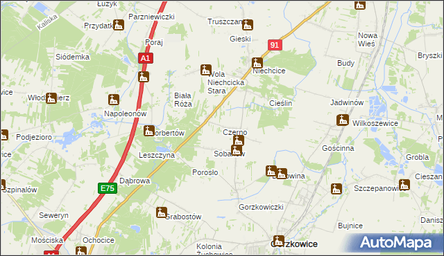 mapa Czerno, Czerno na mapie Targeo