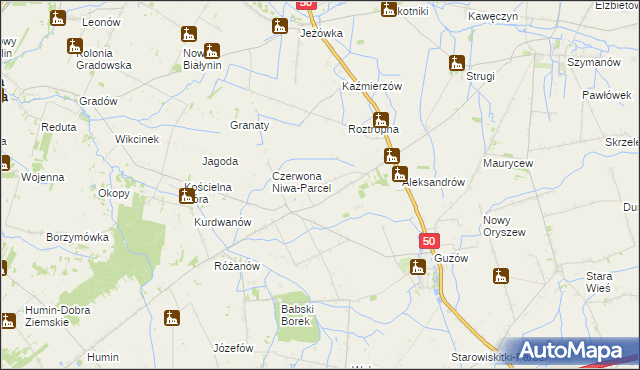 mapa Czerwona Niwa, Czerwona Niwa na mapie Targeo