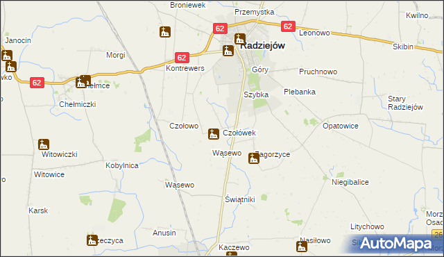 mapa Czołówek, Czołówek na mapie Targeo
