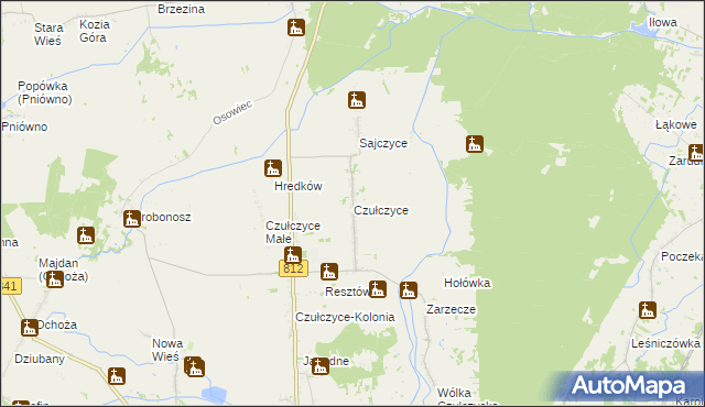 mapa Czułczyce, Czułczyce na mapie Targeo