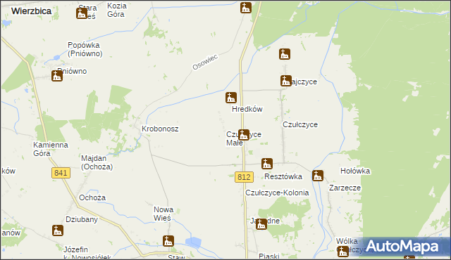 mapa Czułczyce Małe, Czułczyce Małe na mapie Targeo