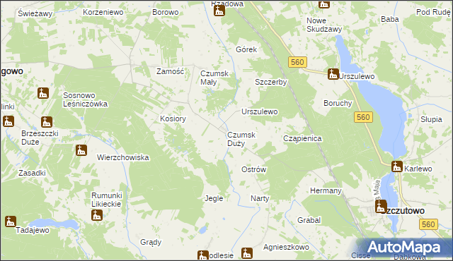 mapa Czumsk Duży, Czumsk Duży na mapie Targeo