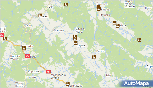 mapa Czyrna, Czyrna na mapie Targeo