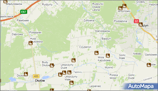 mapa Czyżemin, Czyżemin na mapie Targeo
