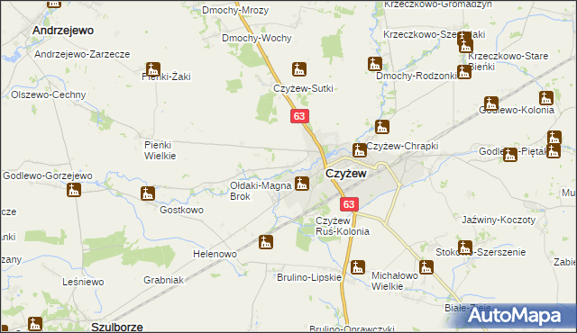 mapa Czyżew Ruś-Wieś, Czyżew Ruś-Wieś na mapie Targeo