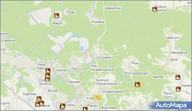 mapa Czyżówka gmina Trzebinia, Czyżówka gmina Trzebinia na mapie Targeo