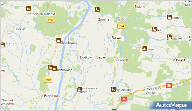 mapa Dąbie gmina Wińsko, Dąbie gmina Wińsko na mapie Targeo