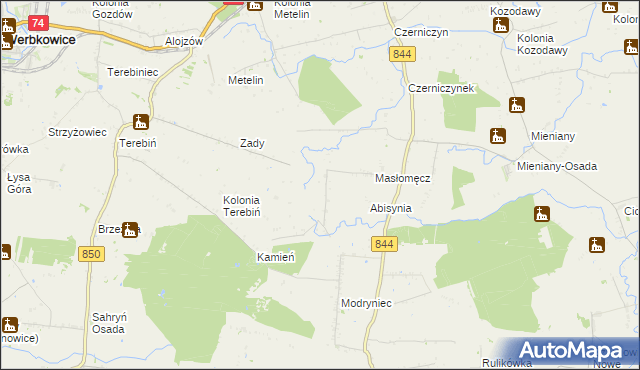 mapa Dąbrowa gmina Hrubieszów, Dąbrowa gmina Hrubieszów na mapie Targeo