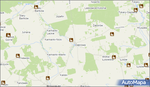 mapa Dąbrowa gmina Przesmyki, Dąbrowa gmina Przesmyki na mapie Targeo