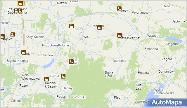 mapa Dąbrowa Goszczewicka, Dąbrowa Goszczewicka na mapie Targeo