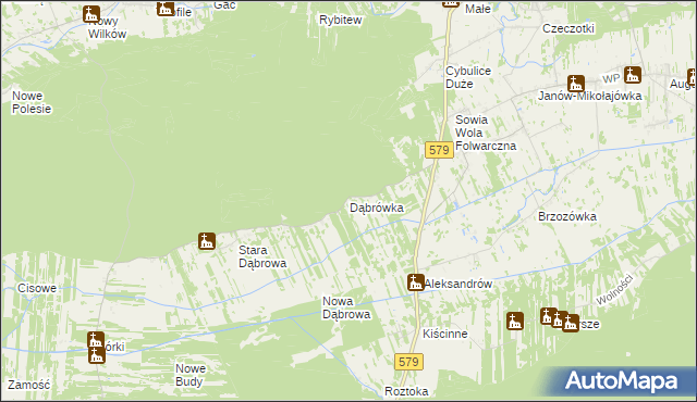 mapa Dąbrówka gmina Czosnów, Dąbrówka gmina Czosnów na mapie Targeo