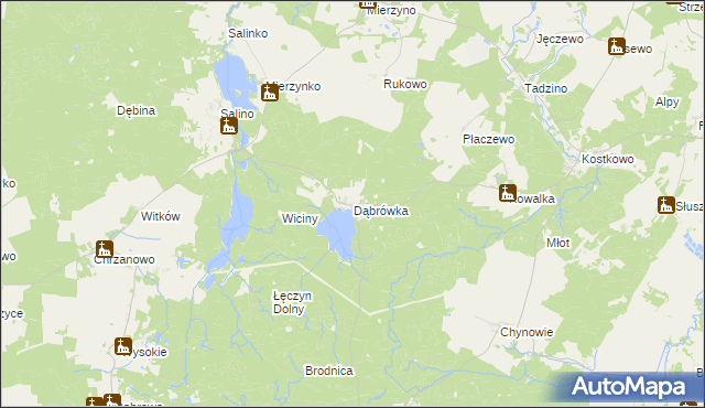 mapa Dąbrówka gmina Gniewino, Dąbrówka gmina Gniewino na mapie Targeo