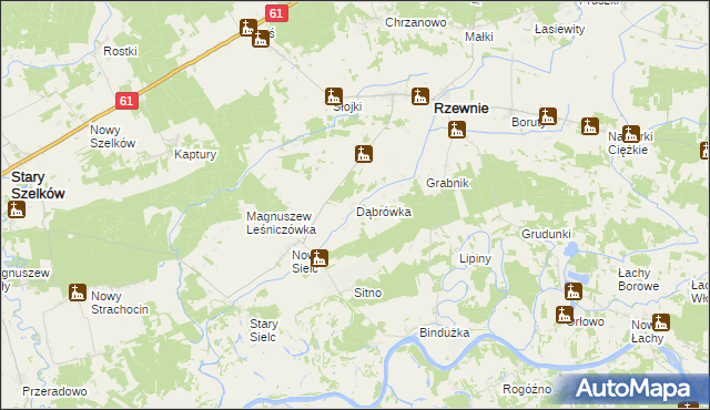 mapa Dąbrówka gmina Rzewnie, Dąbrówka gmina Rzewnie na mapie Targeo