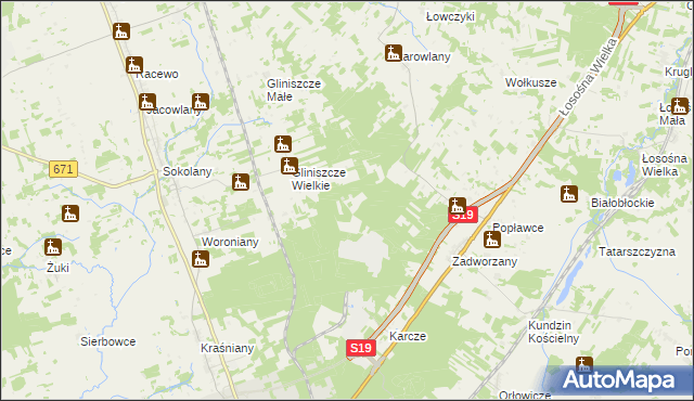 mapa Dąbrówka gmina Sokółka, Dąbrówka gmina Sokółka na mapie Targeo