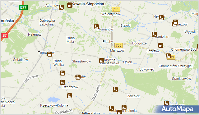 mapa Dąbrówka Warszawska, Dąbrówka Warszawska na mapie Targeo