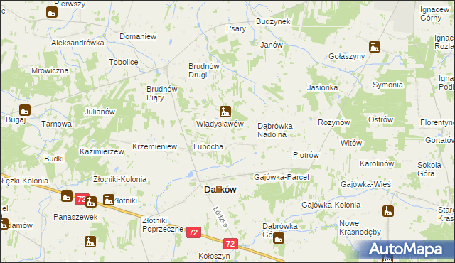 mapa Dąbrówka Woźnicka, Dąbrówka Woźnicka na mapie Targeo