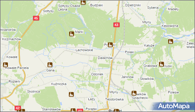 mapa Dalachów, Dalachów na mapie Targeo