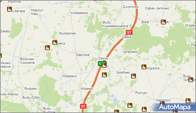 mapa Dalnia gmina Strzegowo, Dalnia gmina Strzegowo na mapie Targeo